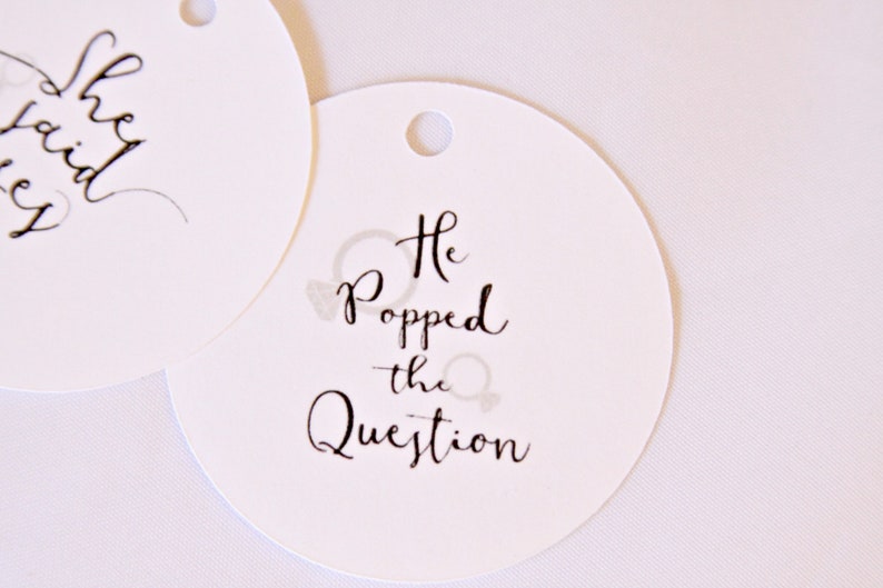 She Said Yes Bridal Shower Favor Tags image 2