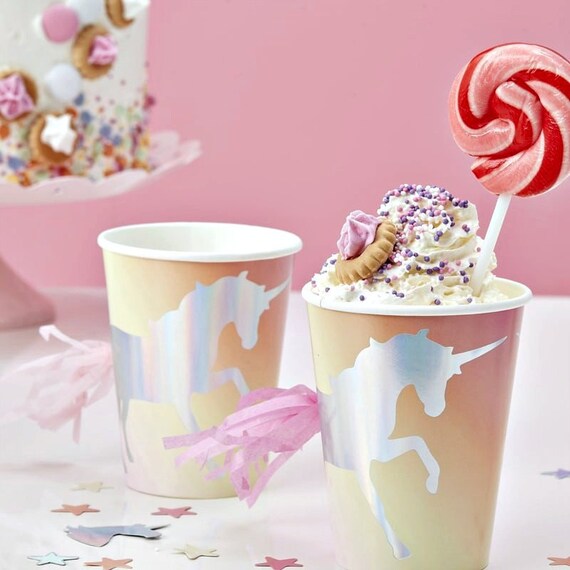 Unicorn Party Cups, Rainbow Birthday Cups Il_570xn
