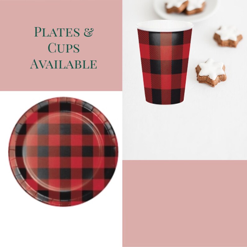 Buffalo Plaid Cups & Plates Etsy