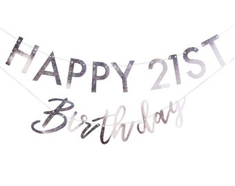 Iridescent Disco Birthday Banner – Customizable Age, Party Decoration