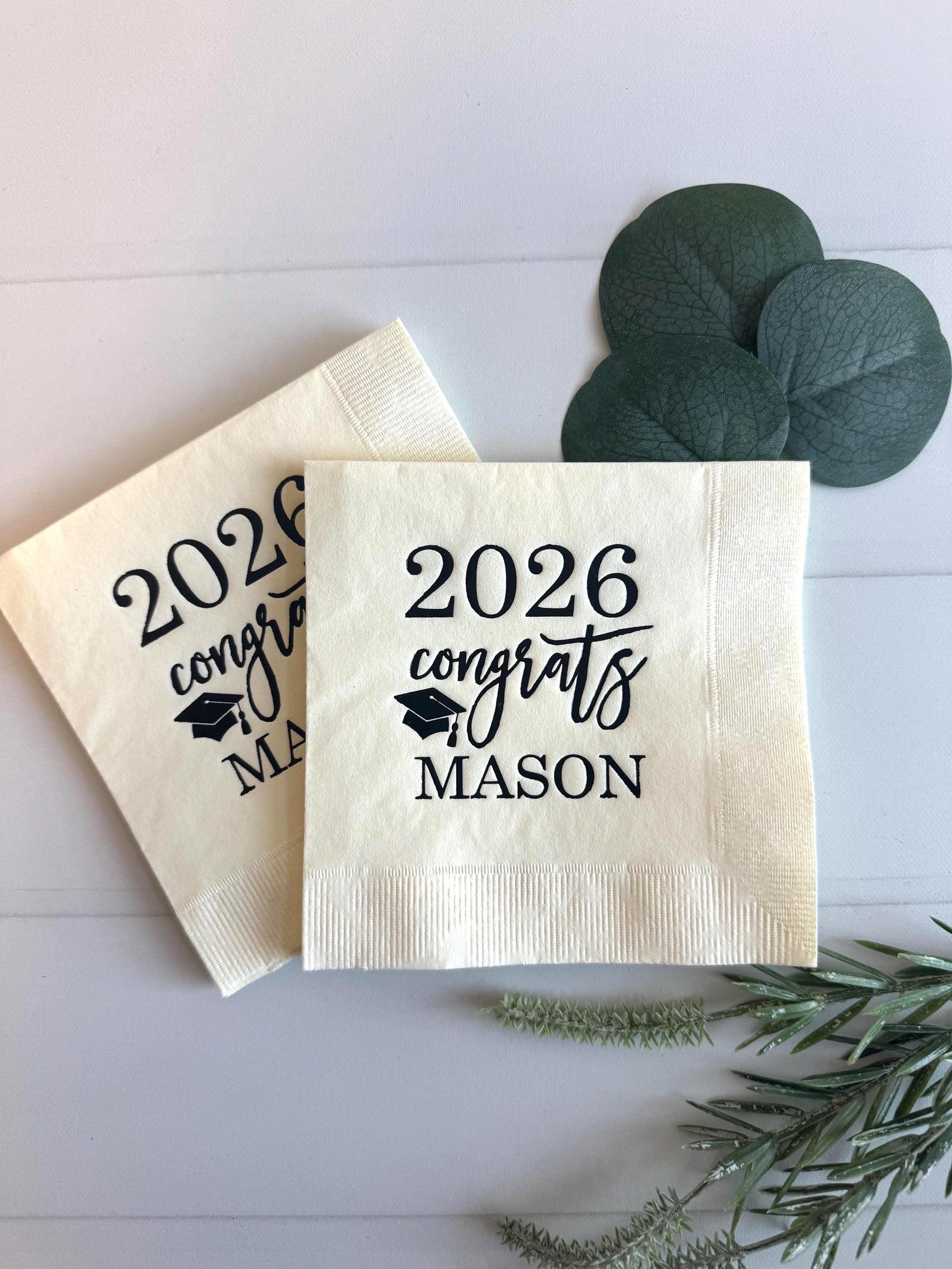 Personalized Graduation Napkins - Cocktail Size - Class of 2026 - Etsy