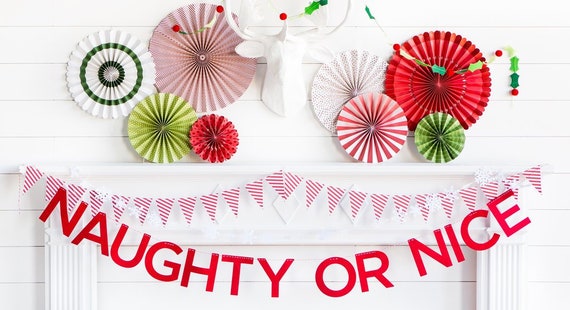 Naughty or Nice Christmas Banner Il_570xn