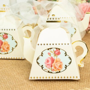 Tea Party Favor Boxes - Ivory