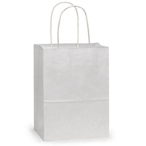 White Kraft Paper Gift Bags: Set of 10, USA Made