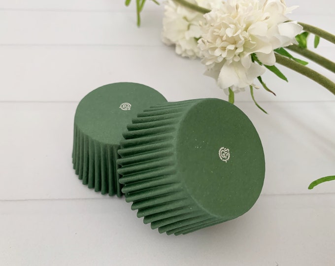 Forest Green Glassine Baking Cups 100 Solid Dark Green Paper Cupcake