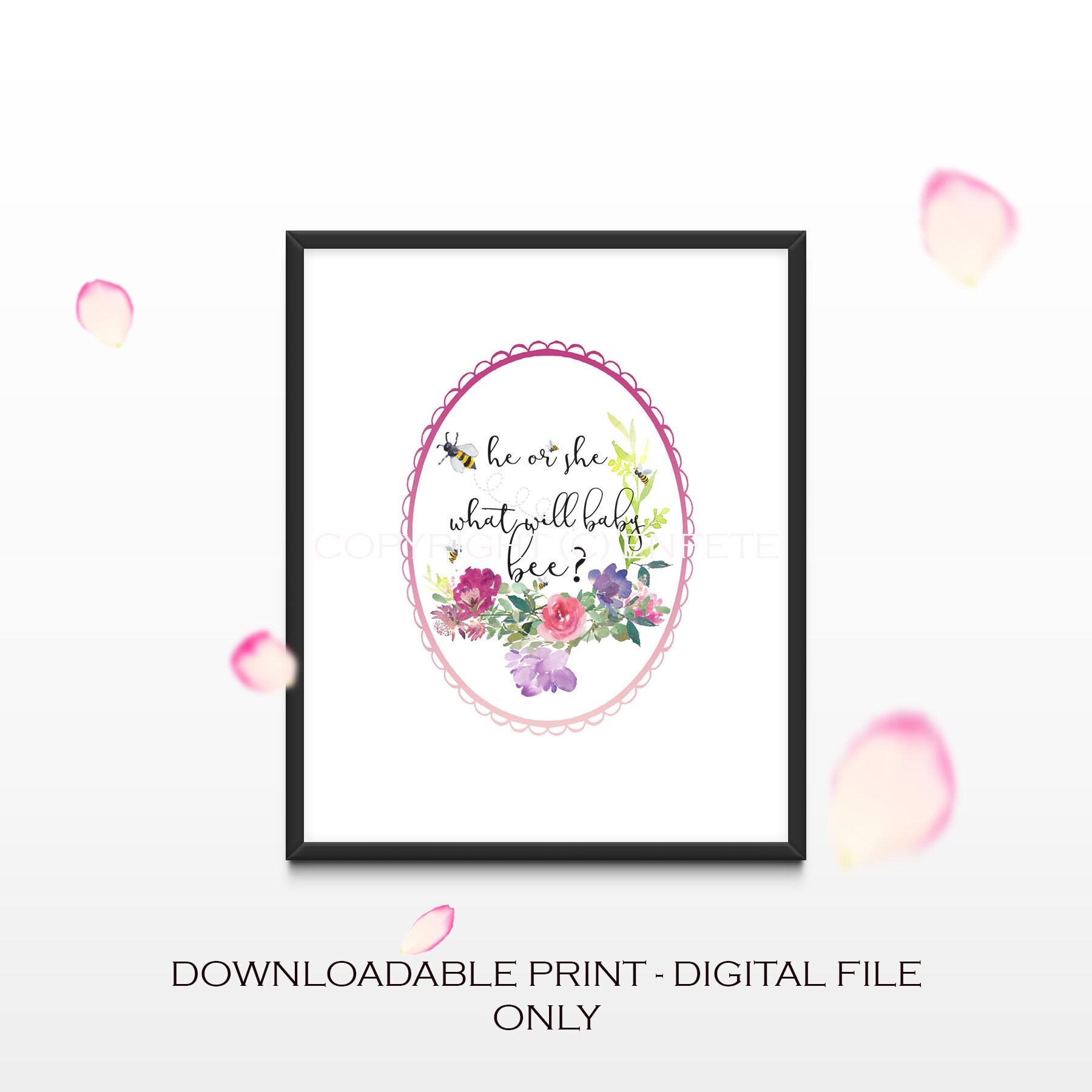 gender reveal party sign downloadable file only he or she what