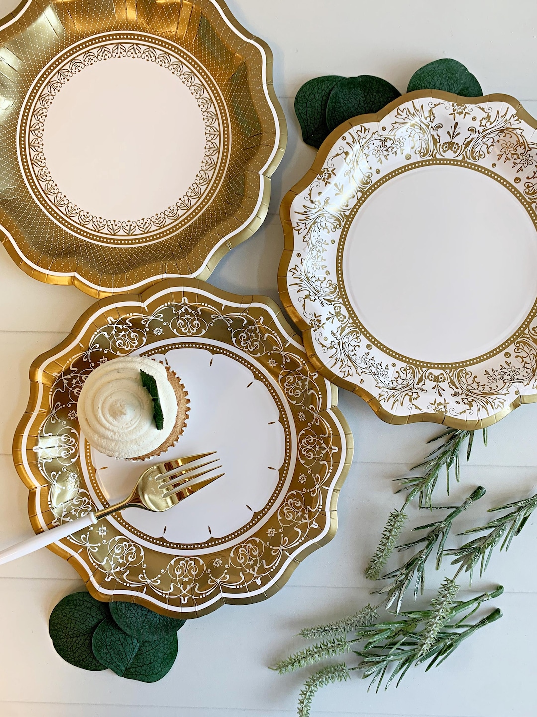 Wedding Reception Wedding Plates Nice Plastic Dishes Gold Paper Plates  Party Porcelain, image size:1080x1441