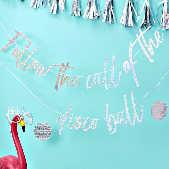 Disco Party - Follow the Call of the Disco Ball Banner Il_570xn