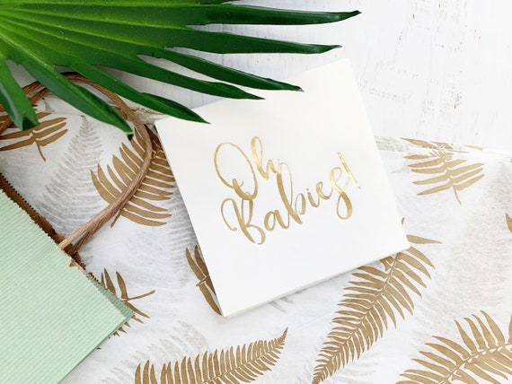 Oh Babies Cocktail Napkins - Gold Il_570xn