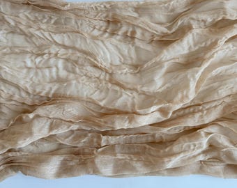 Love is Brewing Nude Beige Gauze Table Runner - 10 Foot Length