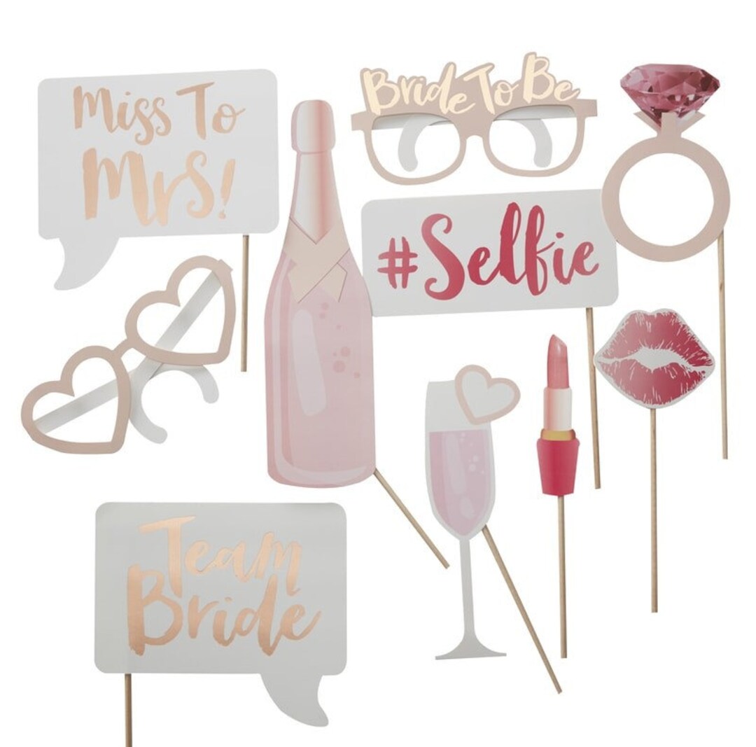 Bridal Shower Photo Props Floral and Rose Gold Options Etsy