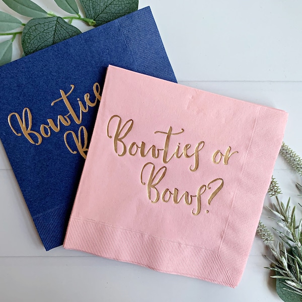 Bowties or Bows Gender Reveal Napkins