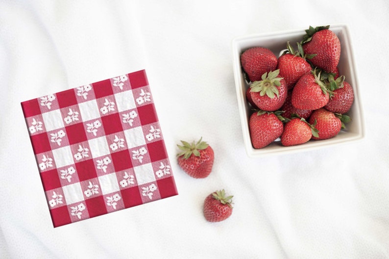 Baby Q Red and White Gingham Cupcake Flags image 9