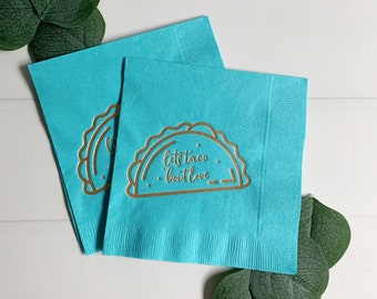 Let's Taco 'Bout Love Napkins - Cocktail - Turquoise