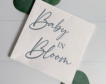 Baby in Bloom Cocktail Napkins, Wildflower Botanical Garden Party Supplies
