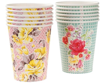 Floral Paper Cups - Tea Party