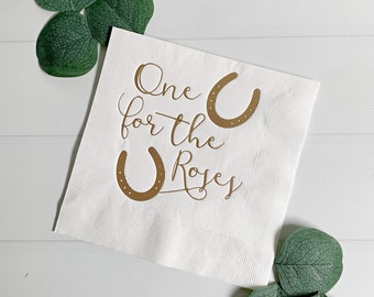 One for the Roses 1st Birthday Luncheon Napkins - White