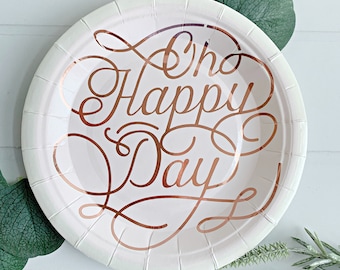 Rose Gold and Blush Birthday Cake Plates