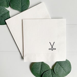 Hockey Cocktail Napkins - Birthday Party or Baby Shower Party Supplies | Set of 16 Beverage Napkins