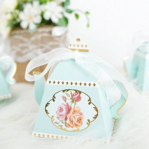 Tea Party Favor Boxes - Soft Blue