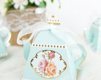 Tea Party Favor Boxes - Soft Blue