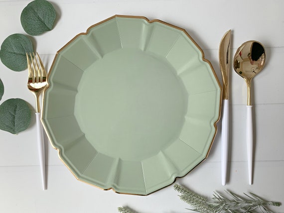 Sage Scalloped Dinner Plates Il_570xn