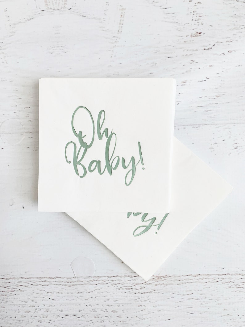 Oh Baby Shower Favor & Treat Bags Sage 画像 3