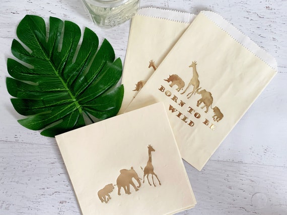 Safari Baby Shower Napkins - Luncheon Gold Foil Il_570xn