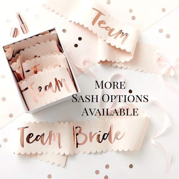rose gold bridesmaid sash