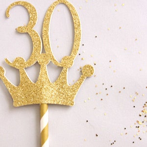 30th Birthday Crown Topper Rose Gold or Gold image 3