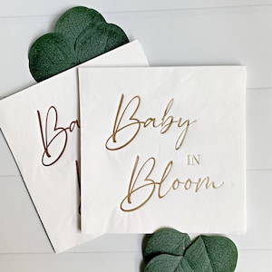 Baby in Bloom -Luncheon Napkins - Gold