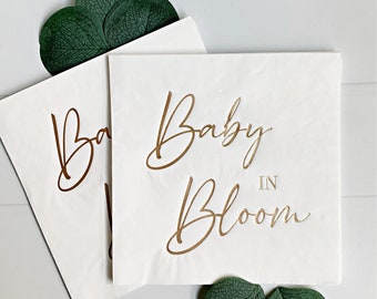 Baby in Bloom -Luncheon Napkins - Gold