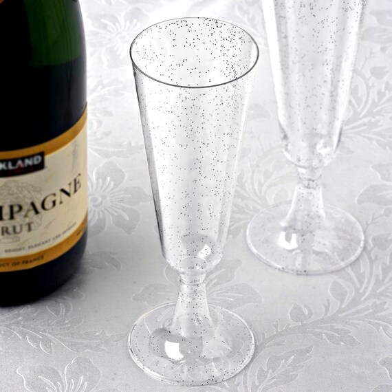 Mimosa Bar, Silver Glittered Champagne Flutes, 12 Pack 5oz Il_570xn