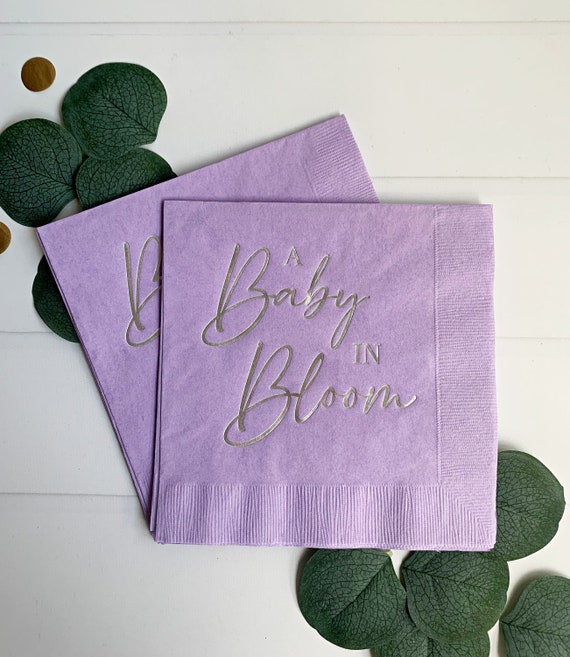 Purple baby shower napkins deals