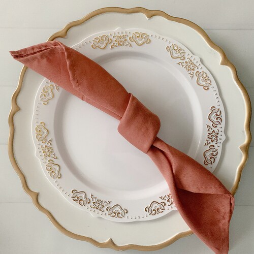 Burnt Orange terracotta Linen Napkins Cloth Napkin Set Rust Etsy