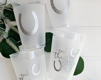 Kentucky Derby Frosted Party Cups - Silver