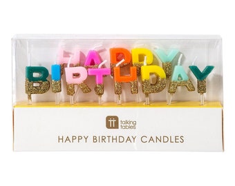 Happy Birthday Candles Bright Rainbow