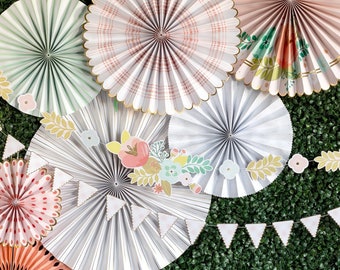 Garden Tea Party Floral and Pennant Banners