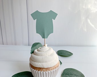 Sage Baby Shower Toppers