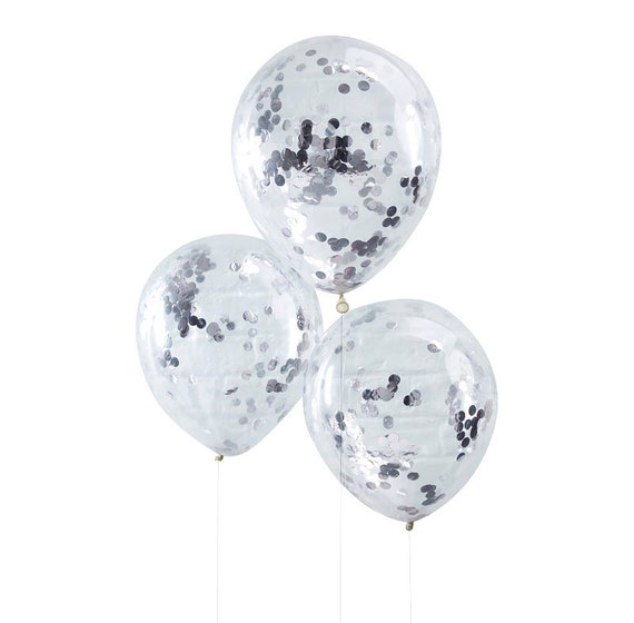 Silver Confetti Balloons, Disco Party, Bride and Co Il_570xn