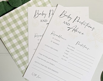 Baby Shower Predictions & Advice Cards