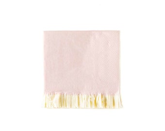 Pink Fringed Napkins - Baby Girl Shower - Bridal Shower
