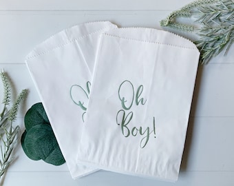 Oh Boy Shower Favor & Treat Bags - Sage