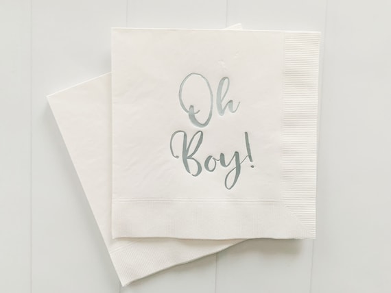 Oh Boy! Blue on White Baby Shower Luncheon Napkins Il_570xn