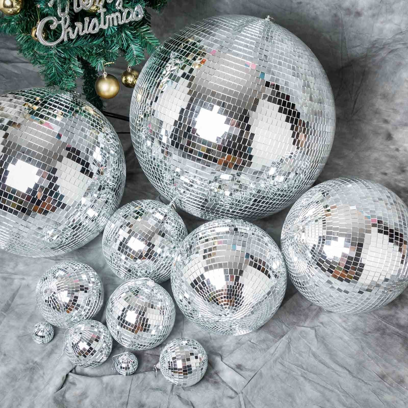 Boules miroirs,12 pièces Mini boule miroir argentée (3CM),Boule miroir disco  argentée,pour la décoration de fête,Mariage,Maison,Effet de lumière  DJ,Accessoires de scène,Noël T