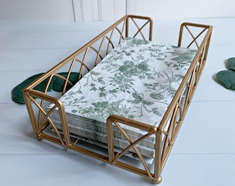 Gold Guest Towel Napkin Caddy