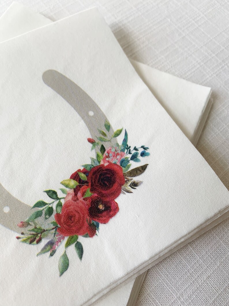 Derby Cocktail Napkins With Red Roses Etsy