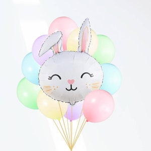 Pastel Winking Bunny Balloon Bouquet