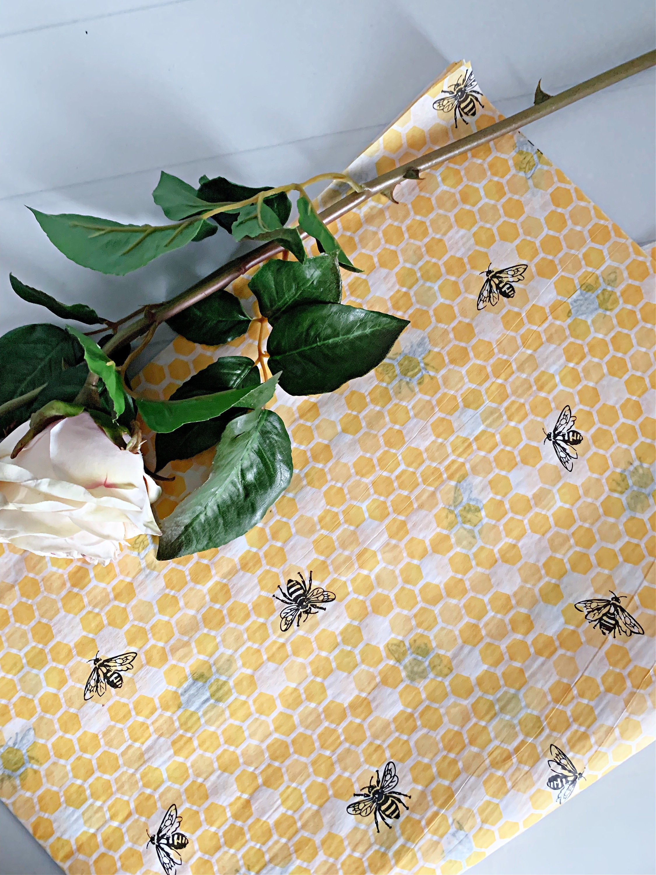 Digital Tissue Paper Design, Branded Tissue Paper, Product Wrapping Paper  PDF, Branding Stationery, Packaging Design, Bee Butterfly Pattern 