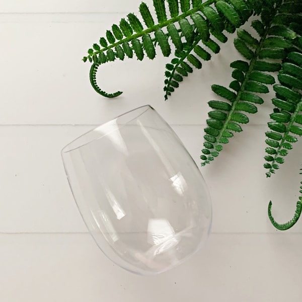 Plastic Stemless Wine Glasses Etsy